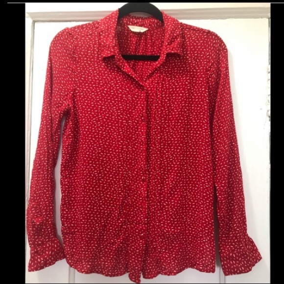LUCKY BRAND SAM RED & WHITE BUTTON DOWN SHIRT, S - Picture 9 of 13